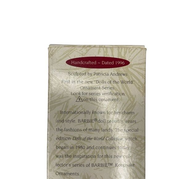 Native American Barbie 1st in series Hallmark Ornament 1996 - Picture 4 of 6